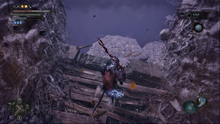 The root will begin to dematerialize, unblocking the way down - Lords of the Fallen: How to defeat the boss Adyr, the Bereft Exile? - Main - Lords of the Fallen Guide