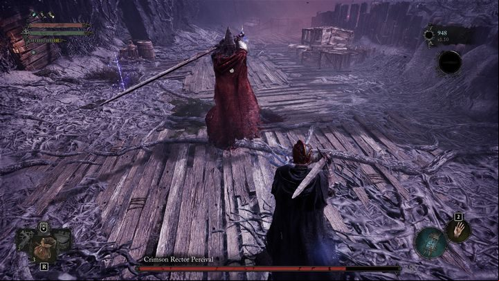 Every time you get the chance, position yourself behind him - Lords of the Fallen: How to defeat the boss Crimson Rector Percival? - Optional - Lords of the Fallen Guide