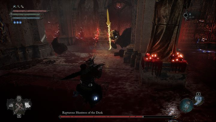 Start planning offensive moves right away so The Iron Wayfarer doesn't die as the battle progresses - Lords of the Fallen: How to defeat Rapturous Huntress of the Dusk boss? - Main - Lords of the Fallen Guide