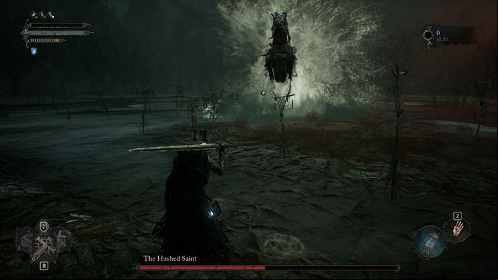 Every now and then, The Hushed Saint will summon his mount - when he is on horseback, focus on defense - Lords of the Fallen: How to beat boss The Hushed Saint? - Main - Lords of the Fallen Guide