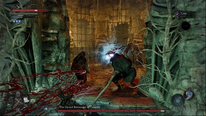 Before you start attacking the boss, consider eliminating lesser enemies so they don't interrupt - Lords of the Fallen: How to defeat The Sacred Resonance of Tenacity boss? - Optional - Lords of the Fallen Guide