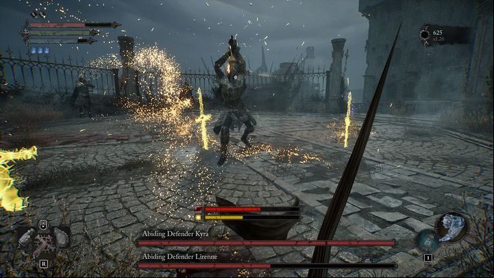 Energy swords can move around the arena - Lords of the Fallen: How to defeat Abiding Defender Kyra and Abiding Defender Lirenne? - Optional - Lords of the Fallen Guide