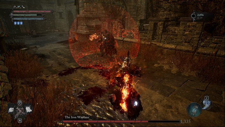 As The Iron Wayfarer's health drops, he will sometimes surround himself with a red barrier - Lords of the Fallen: How to defeat The Iron Wayfarer boss? - Optional - Lords of the Fallen Guide