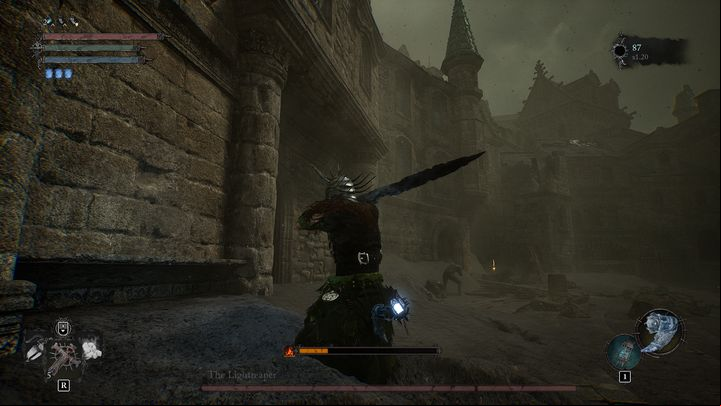 After entering the arena, start by getting close to the buildings on the left - Lords of the Fallen: How to defeat The Lightreaper boss? - Main - Lords of the Fallen Guide