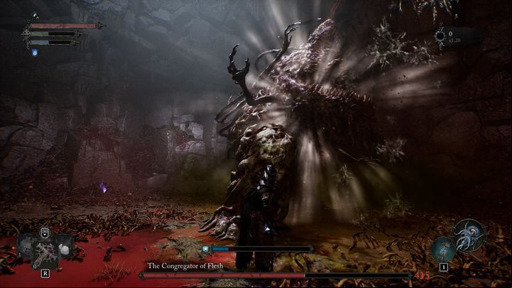 Phase 2 of the encounter begins when the boss's health drops to 60% - Lords of the Fallen: How to beat boss Congregator of Flesh? - Main - Lords of the Fallen Guide