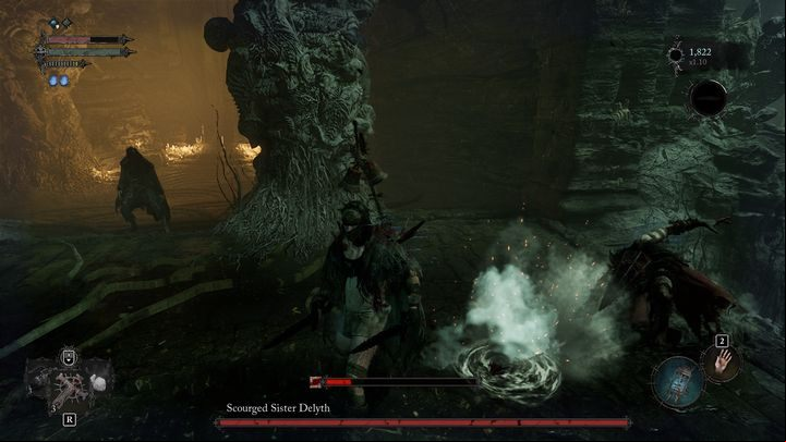 The first is getting away from the boss and luring her to the other part of the arena - Lords of the Fallen: How to beat Scourged Sister Delyth boss? - Main - Lords of the Fallen Guide