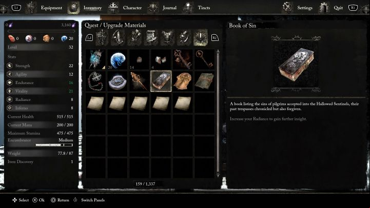 4 - Lords of the Fallen: What is the Book of Sin for? - Quest items - Lords of the Fallen Guide