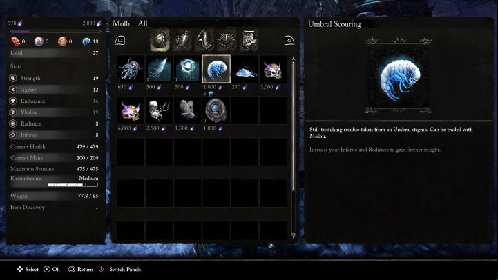 5 - Lords of the Fallen: How to obtain Umbral Scourings? - Quest items - Lords of the Fallen Guide