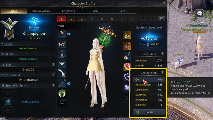 Each hero has Battle/Combat Stats - Lost Ark: Combat stats - what are they? - Character development - Lost Ark Guide