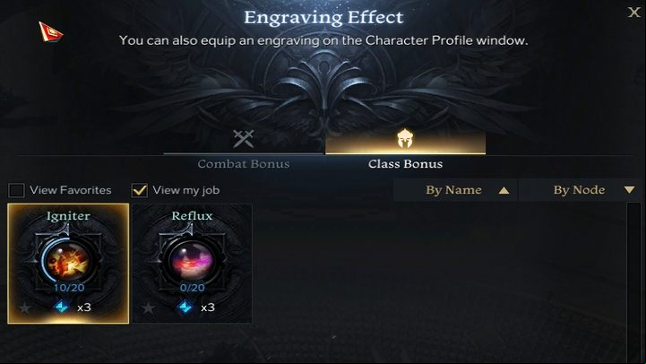 You can find these special engravings in the Engraving Effect window (Alt I) in the Class Bonus tab - Lost Ark: Skills and builds - Character development - Lost Ark Guide
