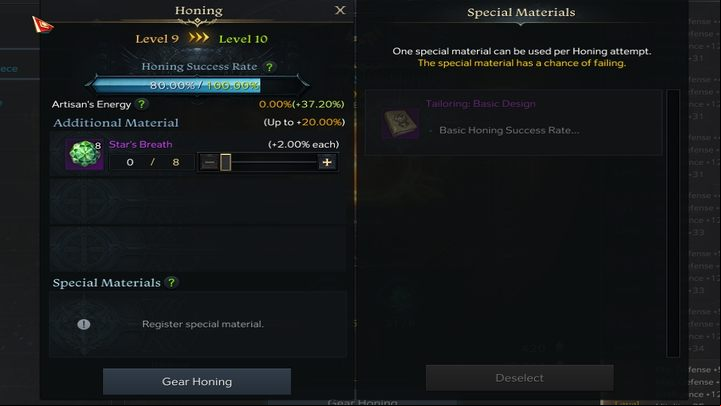 In the next window you'll see the upgrade chance - Lost Ark: Honing - raising ilvl - Character development - Lost Ark Guide