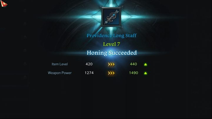 If you succeed you'll see information about the changes in your inventory - Lost Ark: Honing - raising ilvl - Character development - Lost Ark Guide