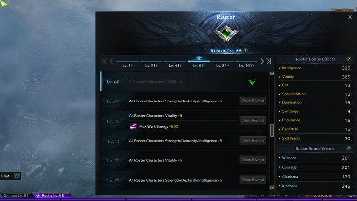 The Roster also provides rewards and attribute bonuses - Lost Ark: Roster - what is it? - Basics - Lost Ark Guide