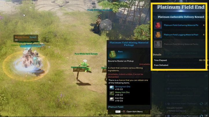 In the fields, you can find special treasures by acquiring specific resources - Lost Ark: Platinum Field - where to get an Entrance Ticket - Activities after level 50 - Lost Ark Guide