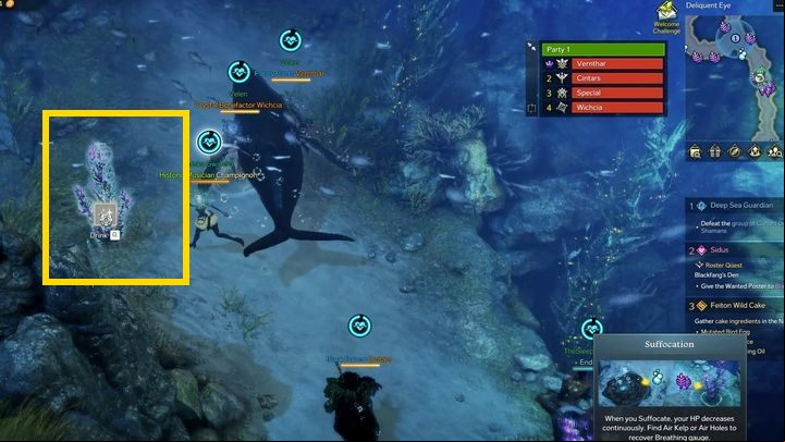 After defeating the first boss, a new indicator appears above the players' heads pointing to their oxygen level - Lost Ark: Sea of Indolence - boss, how to beat? - Abyssal Dungeon - Lost Ark Guide