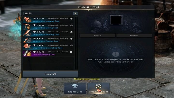 There are six activities and each of them requires different tools - Lost Ark: Crafting tools and the differences between them - Trade Skills - Lost Ark Guide