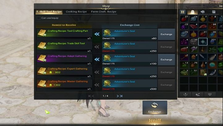 To get the recipes, you must trade them for Adventurer's Seal with the trader Jeniff in the Stronghold. - Lost Ark: Crafting tools and the differences between them - Trade Skills - Lost Ark Guide