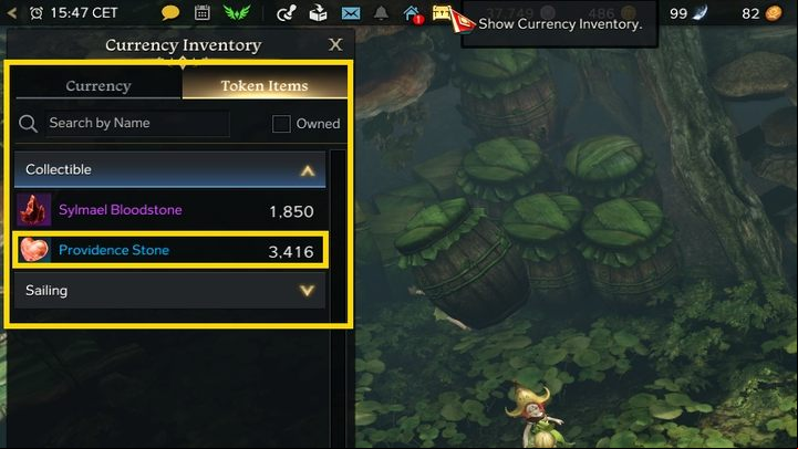 In the Currency , you can see the current amount of Providence Stone in the Token Items tab. - Lost Ark: Rapport and Affection - Adventurers Tome - Lost Ark Guide