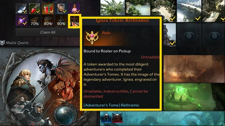 Completing 100% of the progress of each region rewards you with an item: the Ignea Token - Lost Ark: Adventurers Tome - what is it? - Adventurers Tome - Lost Ark Guide