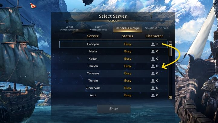When starting the game for the first time, the player chooses one of the servers (continental and more local from a long list) - Lost Ark: Changing servers - is it possible? - Game mechanics and information - Lost Ark Guide