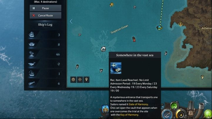 You can take part in a Gate of Harmony event according to the calendar, which means it is accessible only on certain days of the week, once or twice on a particular day - Lost Ark: Co-op Sailing - whats this? - Calendar events - Lost Ark Guide