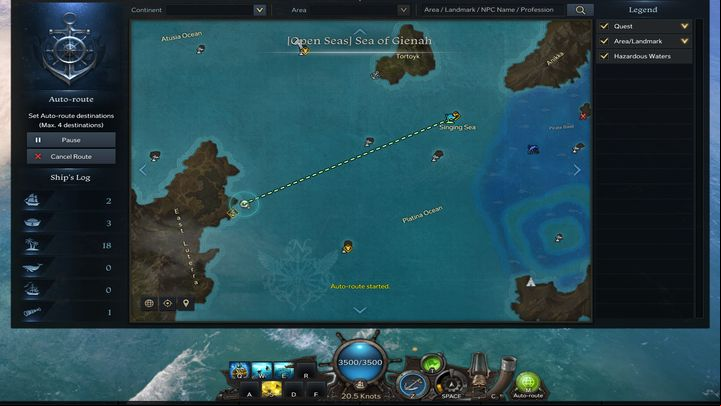 You can maneuver the ship manually or using the Auto-Route function - Lost Ark: Sailing - Ships - Lost Ark Guide
