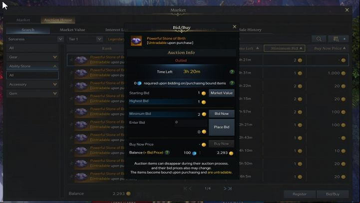 In the Auction House you can trade equipment: gear, jewelry, gems and Ability Stones - Lost Ark: Auction House and the Market - Basics - Lost Ark Guide