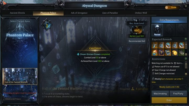 What sets Abyssal Dungeon apart from other activities is that you can only take part in it once a week(the more levels you unlock, the more times you can do Abyssal Dungeon in a week) - Lost Ark: Informations - Abyssal Dungeon - Lost Ark Guide