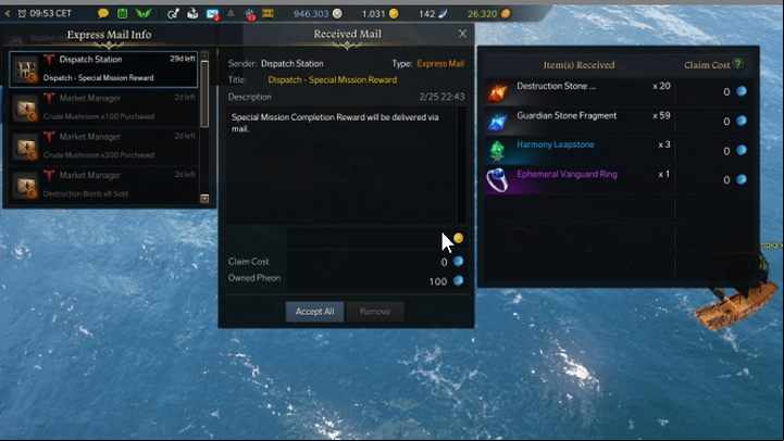 You will recevie the rewards for Special Missions in the mail as attachments to collect. - Lost Ark: Dispatch (Expeditions) - Special Missions - Activities after level 50 - Lost Ark Guide