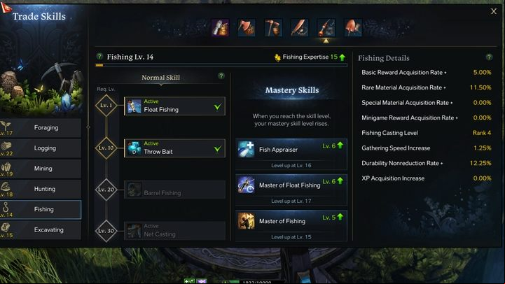 Pressing the L key, you can open the Trade Skill window to see what bonuses you'll get at the next skill level, what your current progress and additional skills are unlocked - Lost Ark: Trade Skills - information - Trade Skills - Lost Ark Guide