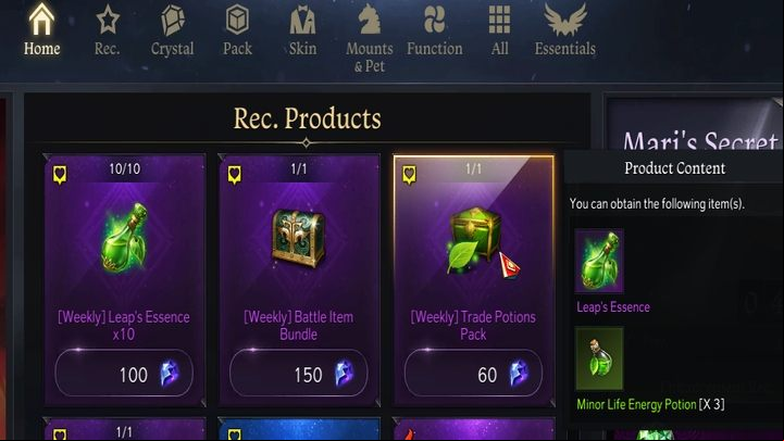 In the game store, you can buy an item called Leap's Essence - Lost Ark: Trade Skills - information - Trade Skills - Lost Ark Guide