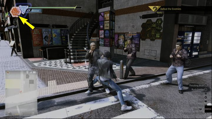 The current fighting style is displayed in the upper left corner of the screen - Lost Judgment: Combat - Basics - Lost Judgment Guide
