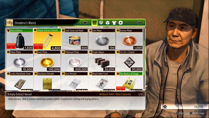 There are only 5 Empty Extract Vessels to obtain in the game - Lost Judgment: Extracts - Basics - Lost Judgment Guide
