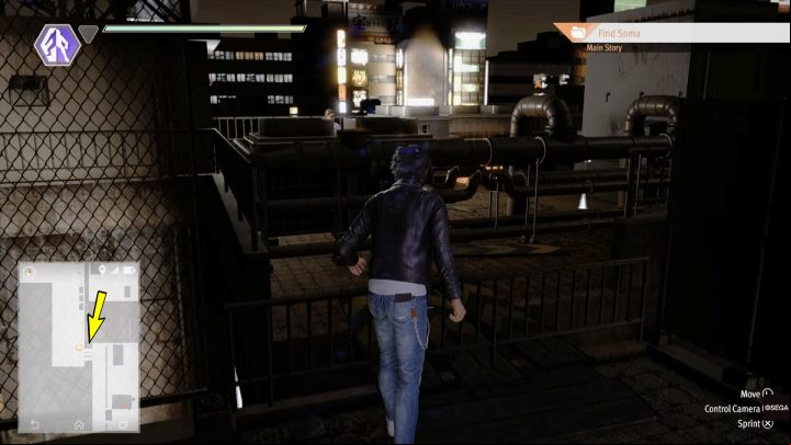 Once your Companions have climbed up, walk over the small railing to the next part of the roof - Lost Judgment: Chapter 12 To Nourish a Viper - walkthrough - Main Storyline - Lost Judgment Guide