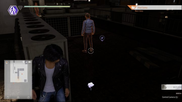 Watching out for men with flashlights, slowly make your way to the south side of the roof to the checkpoint - Lost Judgment: Chapter 12 To Nourish a Viper - walkthrough - Main Storyline - Lost Judgment Guide