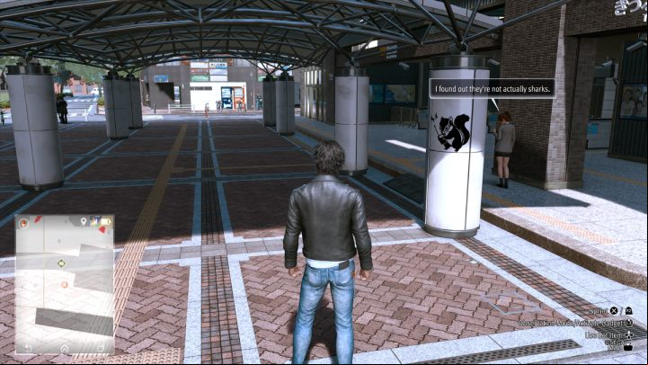 The 6th image is located on a pillar in Jinnai Station - Lost Judgment: Squirrel search Jinnai Station - all squirrels, map - Ijincho - Lost Judgment Guide