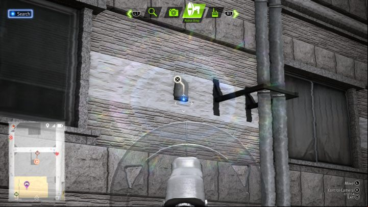 Using the Noise Amp, investigate the lamp at the back of the building where the EX Enhancement Belt equipment piece is hidden - Lost Judgment: Squirrel search In Shichifuku - all squirrels, map - Kamurocho - Lost Judgment Guide