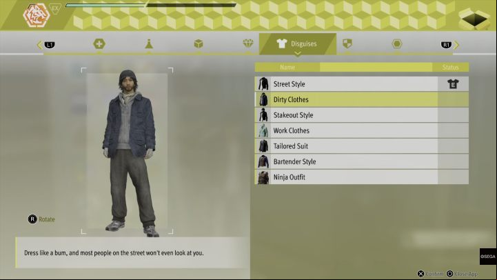 Put on any disguise and defeat the suspicious man who is standing by the river - Lost Judgment: Curse of the Amasawa Family Heirloom - walkthrough - Side Cases - Lost Judgment Guide