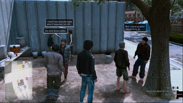 Return to the homeless camp and listen to the conversation between the 2 men - Lost Judgment: Where the Kappa Roam - walkthrough - Side Cases - Lost Judgment Guide