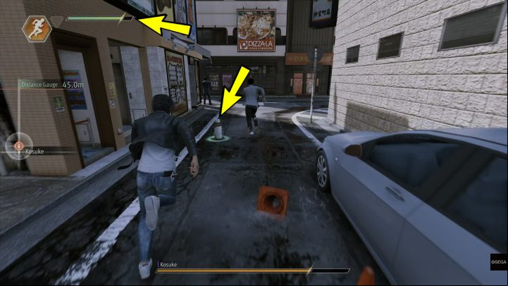 While chasing someone in the game, your character slowly loses health, which is represented by the green bar in the upper left corner of the screen - Lost Judgment: The Chase - how to heal? - FAQ - Lost Judgment game guide