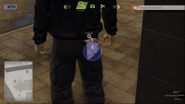 Talking to the man, use all dialogue options, and then examine the contents of his pockets - Lost Judgment: The Falling Man - walkthrough - Side investigations - Lost Judgment game guide
