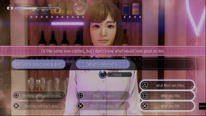 Upon entering the bar, you will be accosted by Haruko - Lost Judgment: Girls Bite - walkthrough, solution - School Stories - Lost Judgment Guide