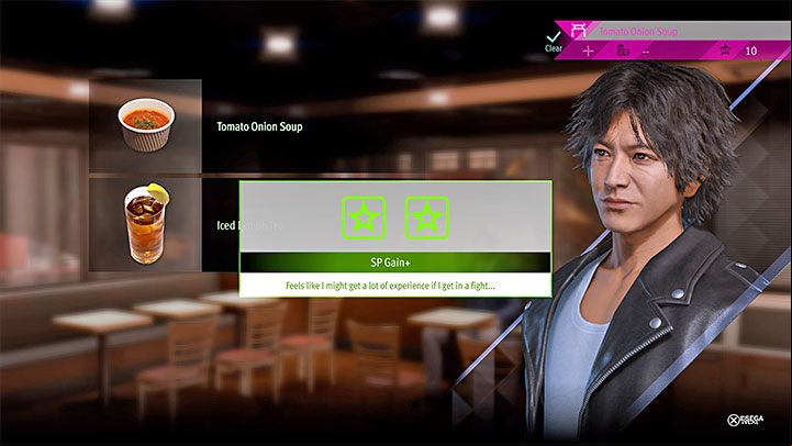 Another good idea to gain SP faster is to buy meals and drinks in bars and restaurants that guarantee a temporary bonus to the SP you get - Lost Judgment: Skill Master trophy - how to get? - Appendix - Lost Judgment Guide