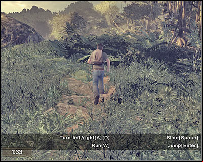 This is going to be a very similar action sequence, so you still have to avoid certain obstacles, mostly trees and boulders - Worth A Thousand Words V - 1x07 - Worth A Thousand Words - Lost: Via Domus - Game Guide and Walkthrough