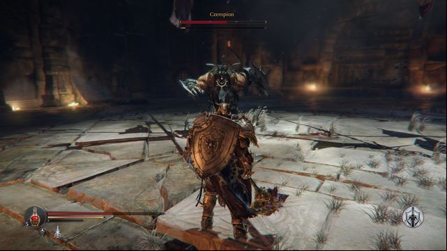 A welcoming (and not only) charge. - Champion - Catacombs | Bosses - Bosses - Lords of the Fallen 2014 Game Guide & Walkthrough