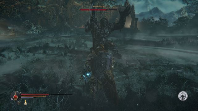 The spell-casting boss. After a while, an explosion will take place, which is why you need to hide in the well-lit chapel - Open the gate | Keystone - Keystone - Lords of the Fallen 2014 Game Guide & Walkthrough