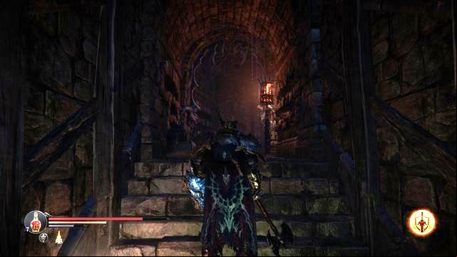 The stairs to the upper level of the Catacombs. - Find Antanas and Kaslo at the Monastery Citadel | Catacombs - Catacombs - Lords of the Fallen 2014 Game Guide & Walkthrough
