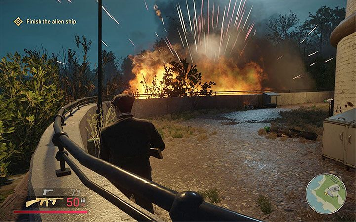 The UFO should crash next to the lighthouse - Mafia Definitive Edition: Alien Infiltration - Free raid - Mafia Definitive Edition Guide, Walkthrough