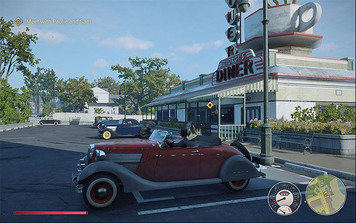 Get in any vehicle (it could be the same one you used to get to Sergio's house) and head to Giorgi's Diner located in the southeast corner of Oakwood - Mafia Definitive Edition: You Lucky Bastard - walkthrough - Walkthrough - Mafia Definitive Edition Guide, Walkthrough