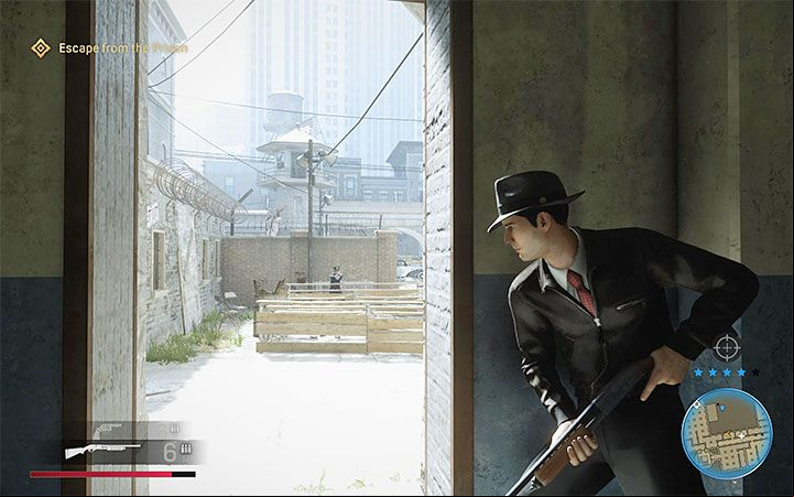 You will encounter more police officers in a dimly lit corridor - Mafia Definitive Edition: Election Campaign - walkthrough - Walkthrough - Mafia Definitive Edition Guide, Walkthrough
